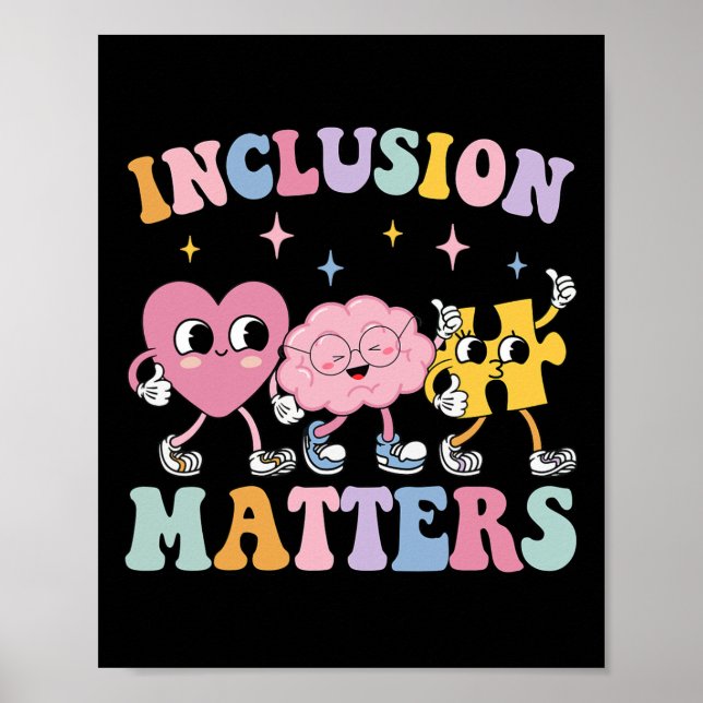 Groovy Inclusion Problems Autism Awareness Special Poster (Front)