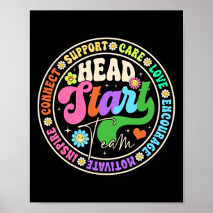 Groovy Inspire Encourage Love Head Start Team Back Poster