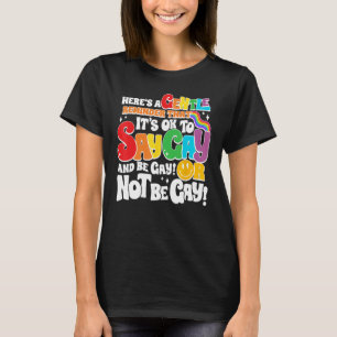 Groovy It s Ok To Say Gay LGBT Awareness Gay Right T-Shirt