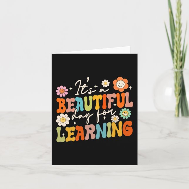 Groovy Its Beautiful Day For Learning Back To Scho Card (Front)