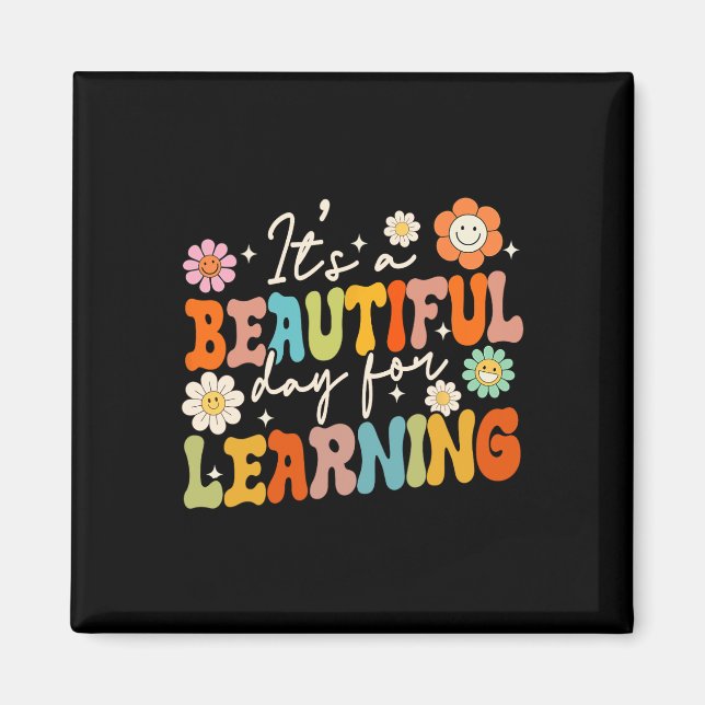 Groovy Its Beautiful Day For Learning Back To Scho Magnet (Front)