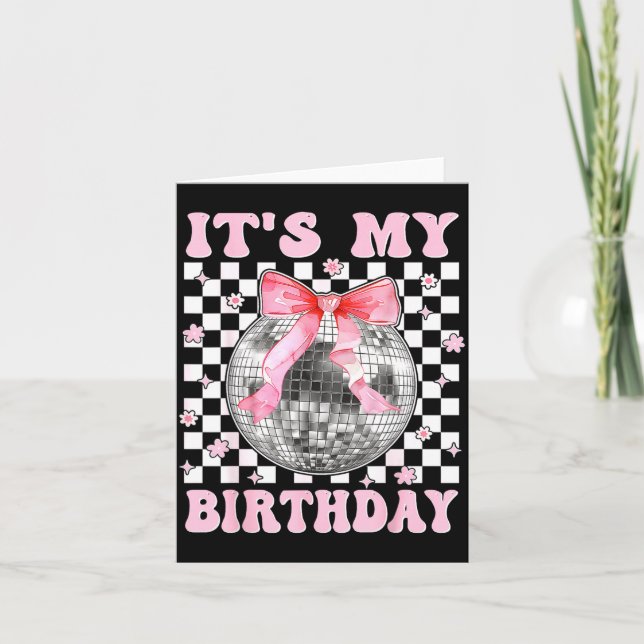 Groovy It's My Birthday Teens Girls Disco Ball Coq Card (Front)