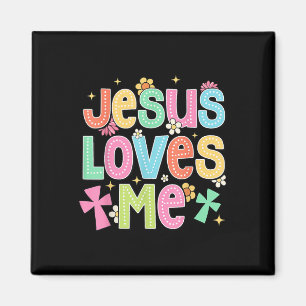 Groovy Jesus Loves Me Biblical Christian Church Magnet