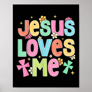 Groovy Jesus Loves Me Biblical Christian Church Poster