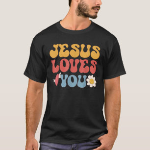 Groovy Jesus Loves You Christian 70 s Hippie T-Shirt