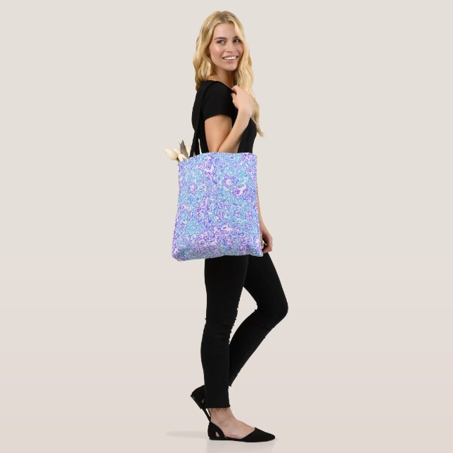 Groovy Jewel Tone Retro Boho Trippy Hippie Marble Tote Bag (On Model)