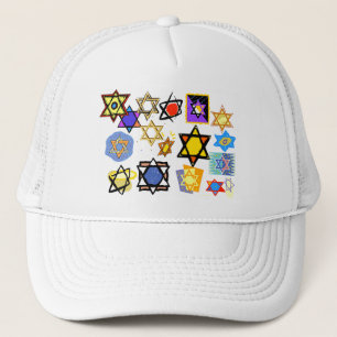 Groovy Jewish Stars Happy Hannukah! Trucker Hat