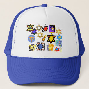 Groovy Jewish Stars Happy Hannukah! Trucker Hat