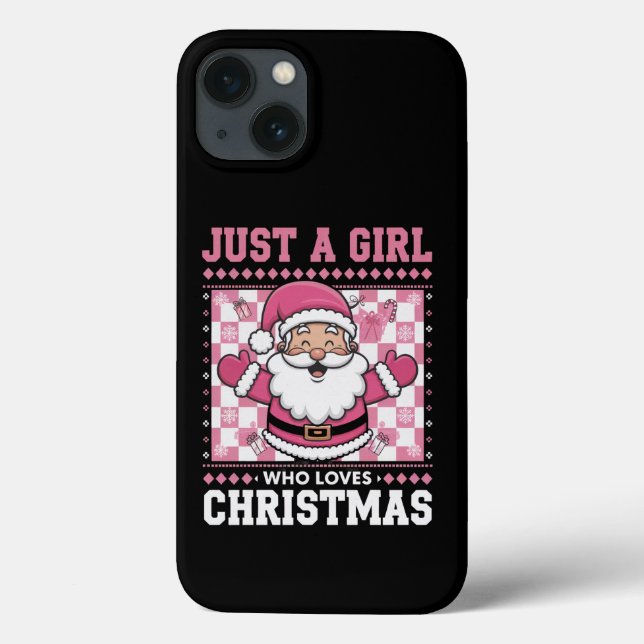 Groovy Just A Girl Who Loves Christmas Xmas Santa  Case-Mate iPhone Case (Back)
