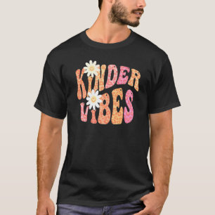 Groovy KINDER VIBES Teacher Fall Colours Kindergar T-Shirt