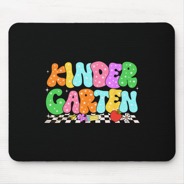 Groovy Kindergarten Back To School First Day Of Sc Mouse Pad (Front)