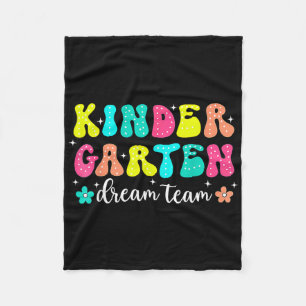 Groovy Kindergarten Dream Team Back To School Teac Fleece Blanket