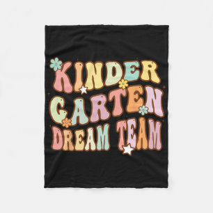Groovy Kindergarten Dream Team First Day Of Byck T Fleece Blanket