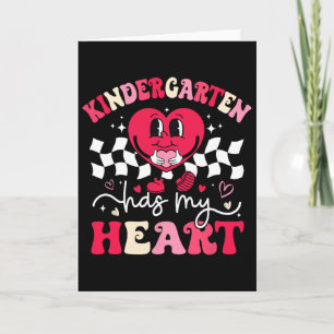 Groovy Kindergarten Has My Heart Teacher Valentine Card
