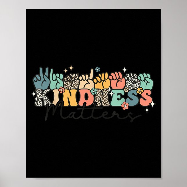 Groovy Kindness Sign Language ASL Finger Spelling (Front)