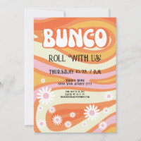 Groovy Ladies Night Bunco Party Invitation