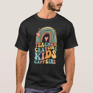 Groovy Last Day of School Teachers Crayons Kids Ca T-Shirt