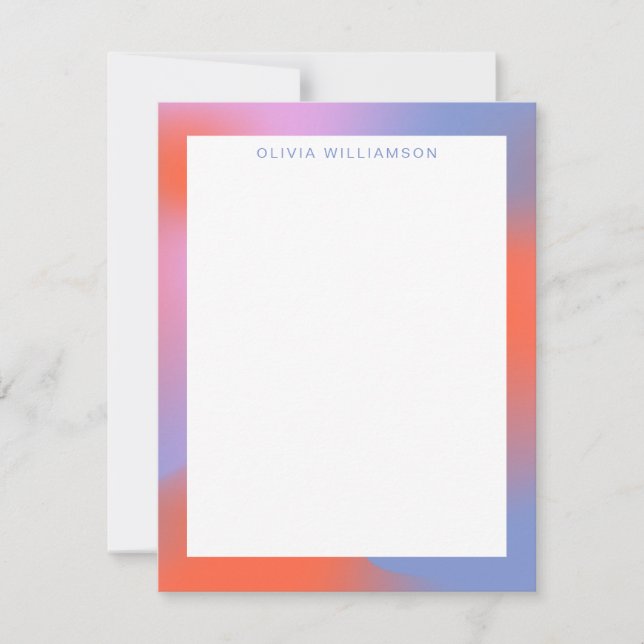 Groovy Lavender Purple Gradient Personalised Name  Card (Front)