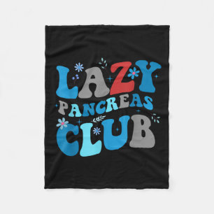 Groovy Lazy Pancreas Club Retro Diabetes Awareness Fleece Blanket