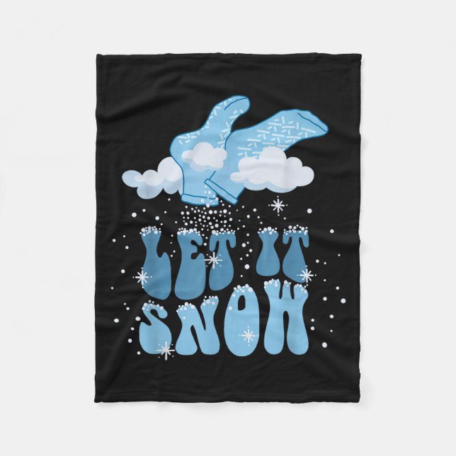 Groovy Let It Snow Pct Patient Care Tech Nurse Chr Fleece Blanket (Front)