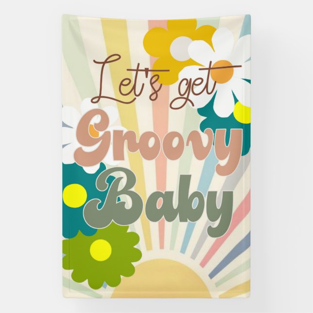 Groovy, Lets get groovy, Retro party Banner (Vertical)