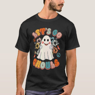 Groovy  Let's Go Ghouls Cute Halloween Ghost Women T-Shirt