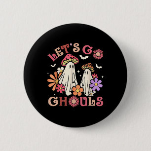 Groovy Let's Go Ghouls Halloween Ghost Outfit For 6 Cm Round Badge