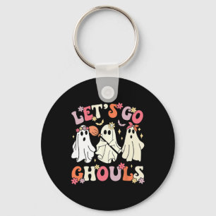 Groovy Let's Go Ghouls Halloween Ghost Outfit For  Key Ring