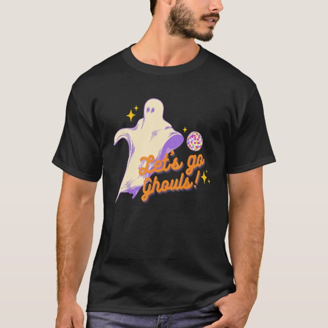 Groovy Let's Go Ghouls Halloween Spooky Season Gho T-Shirt (Front)