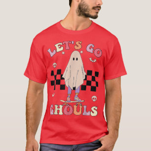 Groovy Let's Go Ghouls Retro Floral Ghost Costume  T-Shirt