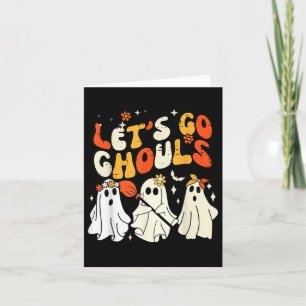 Groovy Let's Go Ghouls Retro Halloween Ghost Costu Card