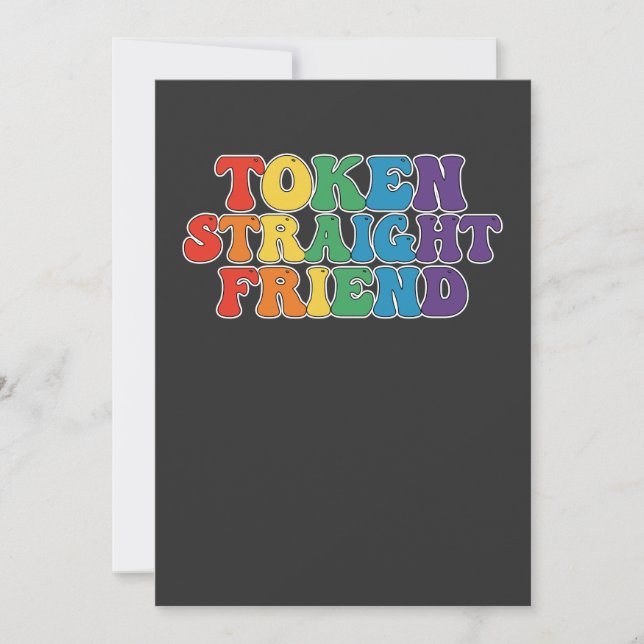 Groovy LGBT Pride Token Straight Friend Invitation (Front)