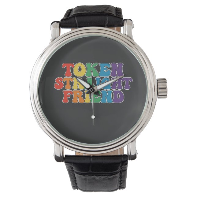 Groovy LGBT Pride Token Straight Friend Watch (Front)