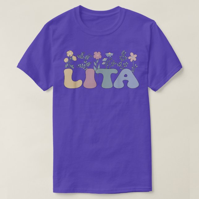 Groovy Lita Grandmother Flowers Lita Grandma T-Shi T-Shirt (Design Front)