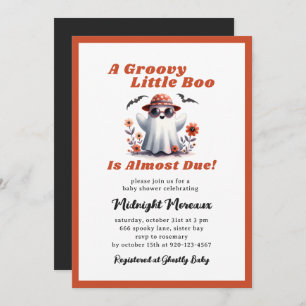 Groovy Little Boo Almost Due Baby Shower  Invitation