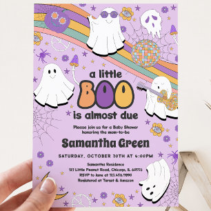 Groovy Little Boo Baby Shower Invitation