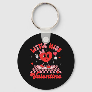 Groovy Little Miss Valentine Cute Candy Heart Wome Key Ring
