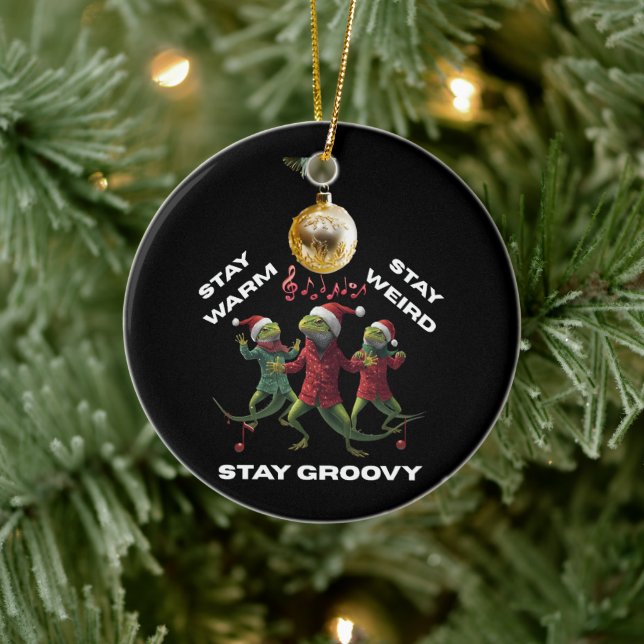 Groovy Lizard Ceramic Ornament (Tree)