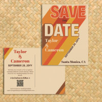 Groovy Long Shadow Typography Orange Brown Wedding