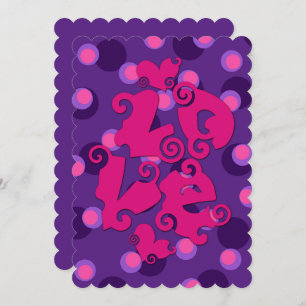 Groovy Love Pink on Purple Hippie Style