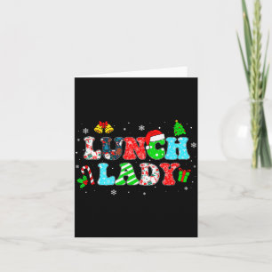 Groovy Lunch Lady Christmas Matching Xmas Lunch La Card