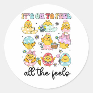 Groovy M.en.tal Easter Day Health Egg Happy Easter Classic Round Sticker