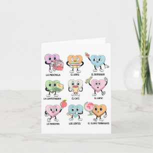 Groovy Maestra Valentines Day Spanish Teacher Dual Card