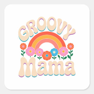 Groovy Mama Boho Vibes Square Sticker