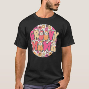 Groovy Mama Hippie Retro Daisy Flower Smile Face H T-Shirt