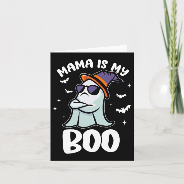 Groovy Mama Is My Boo Halloween Toddler Boys Girls Card (Front)
