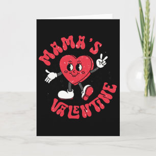 Groovy Mama Is My Valentine Cute Heart Boy Mum Gir Card