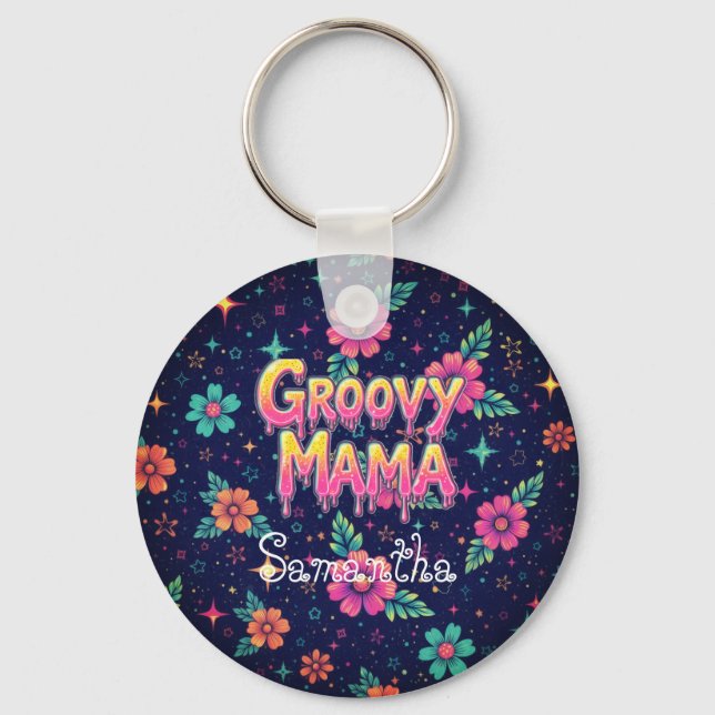 Groovy Mama Keychain (Front)