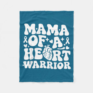 Groovy Mama Of A Heart Warrior Chd Awareness Heart Fleece Blanket