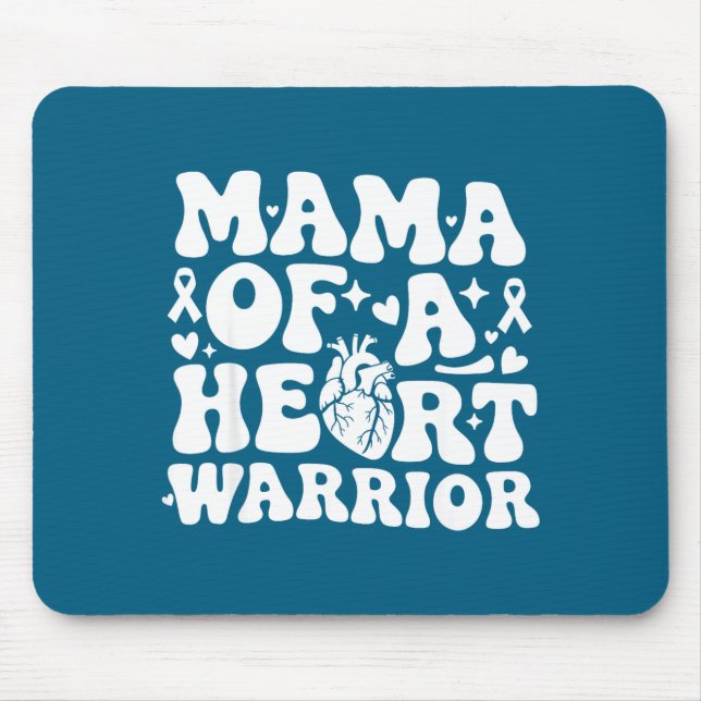 Groovy Mama Of A Heart Warrior Chd Awareness Heart Mouse Pad (Front)